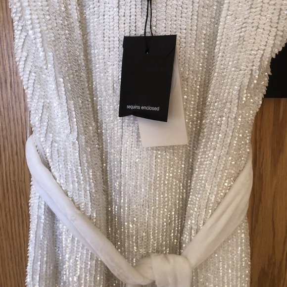 Retrofete Claire Sequin Dress 🤍🥂 NWT SIZE S - Picture 4 of 9